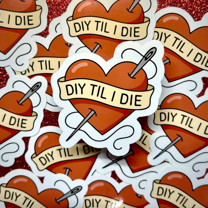 Metalbox "DIY Till I Die" Heart-Shaped Vinyl Sticker