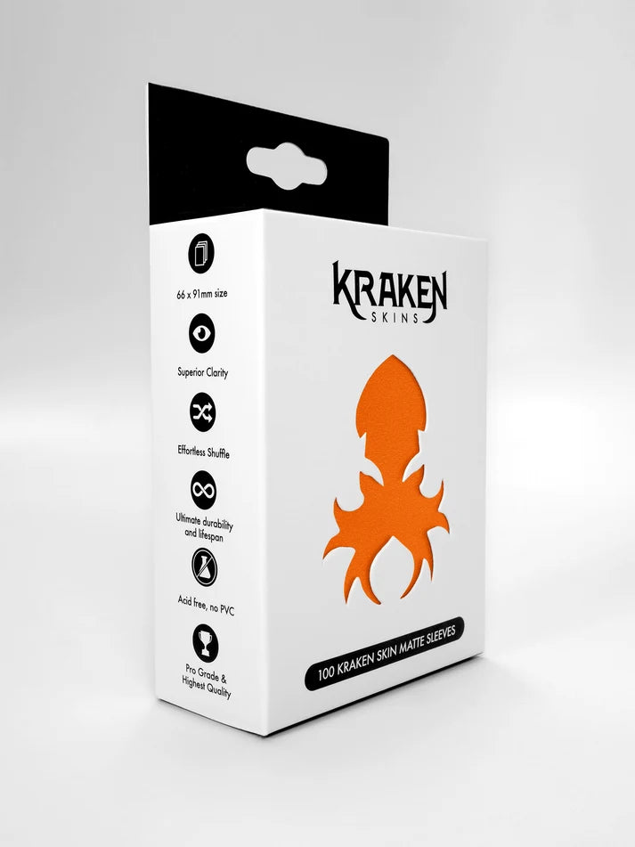 Kraken Skins Standard Fit Matte Card Sleeves -  Blood Orange (100 ct)