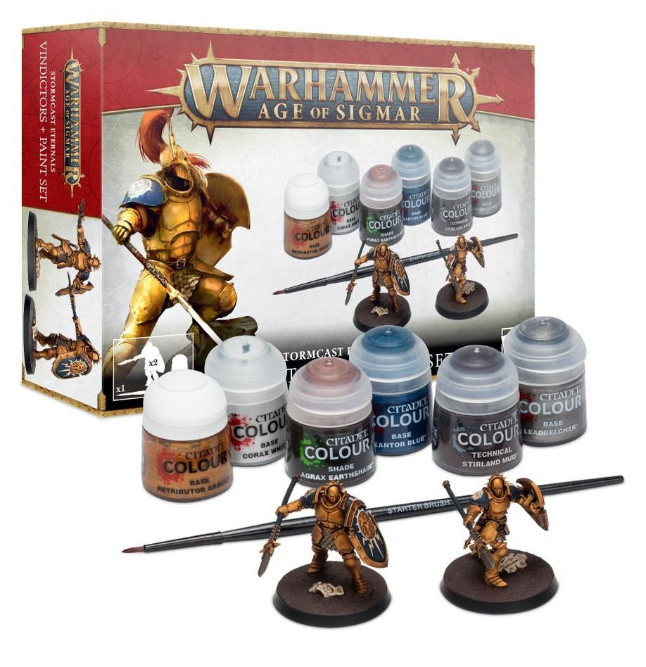Warhammer: Age of Sigmar Miniature and Paint Set - Stormcast Eternals Vindictors
